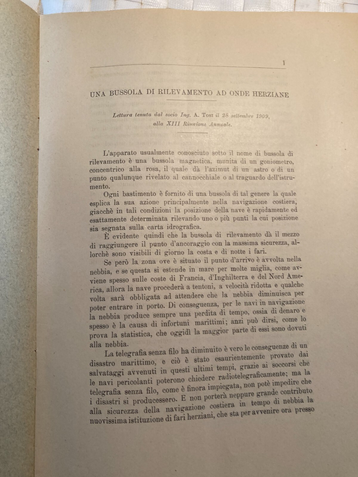 Ingegneria   Elettrotecnica   Navigazione   Bussola A Onde Herziane   A. Tosi   1906