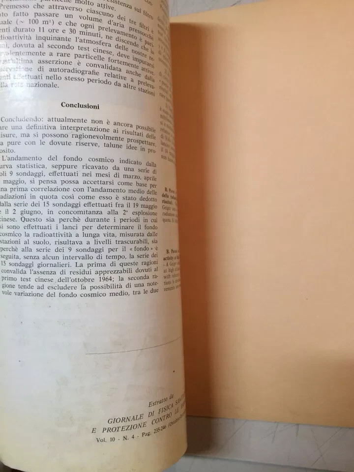Pavesi Dietrich. Sondaggi Per Il Rilevamento Della Radioattività In Quota, 1966