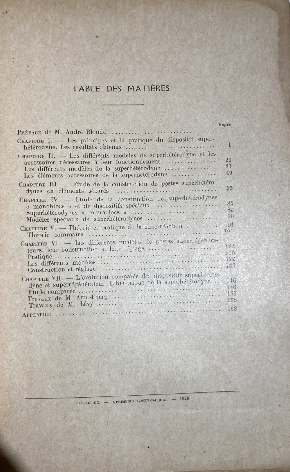 Fisica, Elettrotecnica, Valvole, Amplificatori, Supereterodina, Hemardinquer, 1926