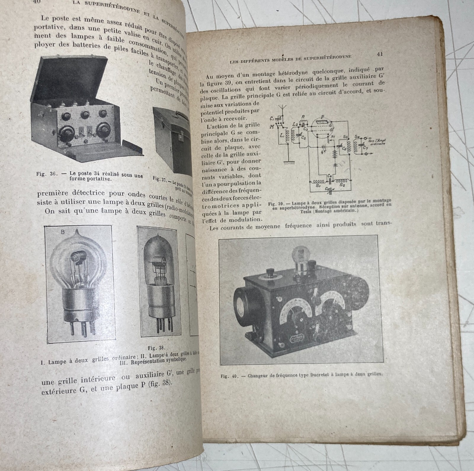 Fisica, Elettrotecnica, Valvole, Amplificatori, Supereterodina, Hemardinquer, 1926