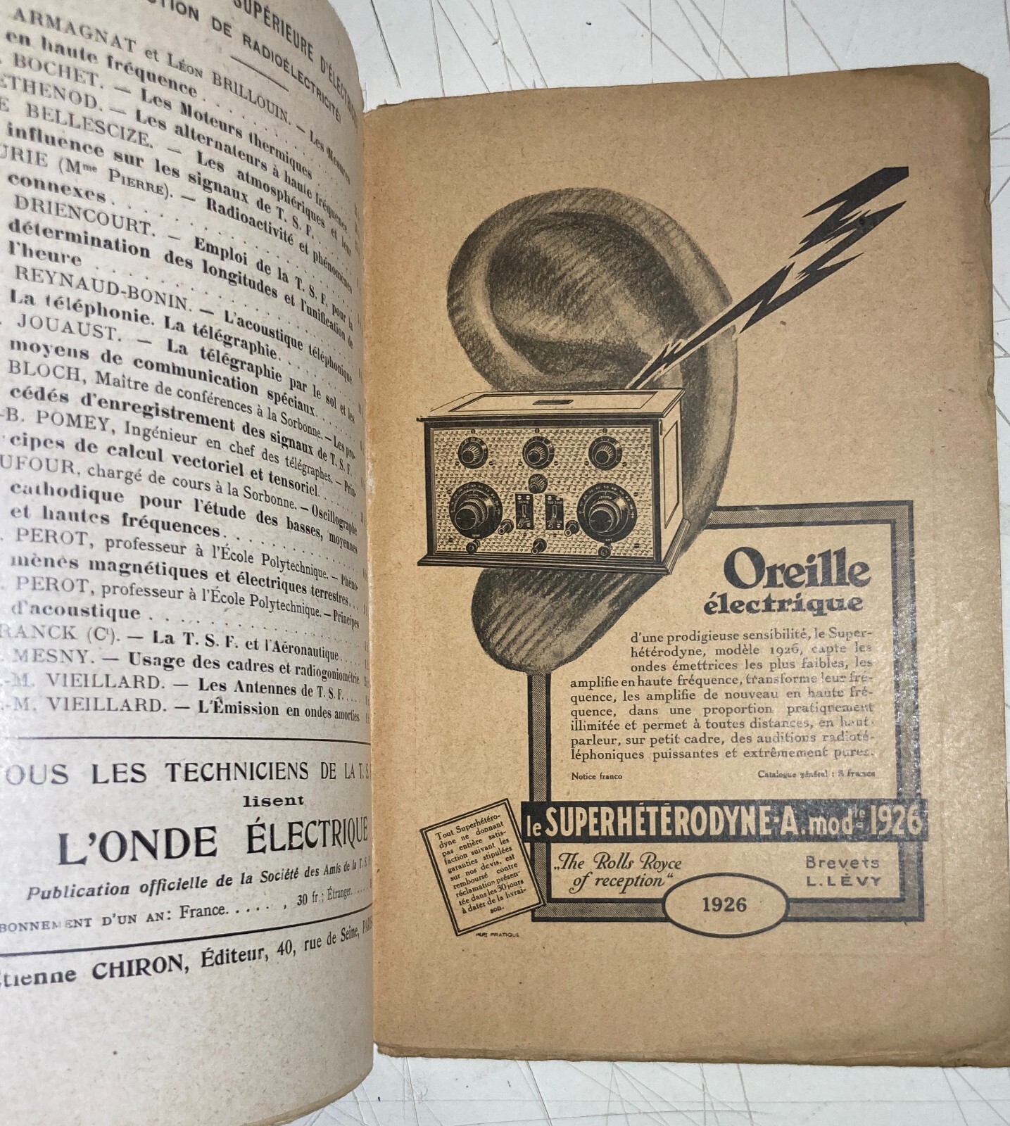 Fisica, Elettrotecnica, Valvole, Amplificatori, Supereterodina, Hemardinquer, 1926