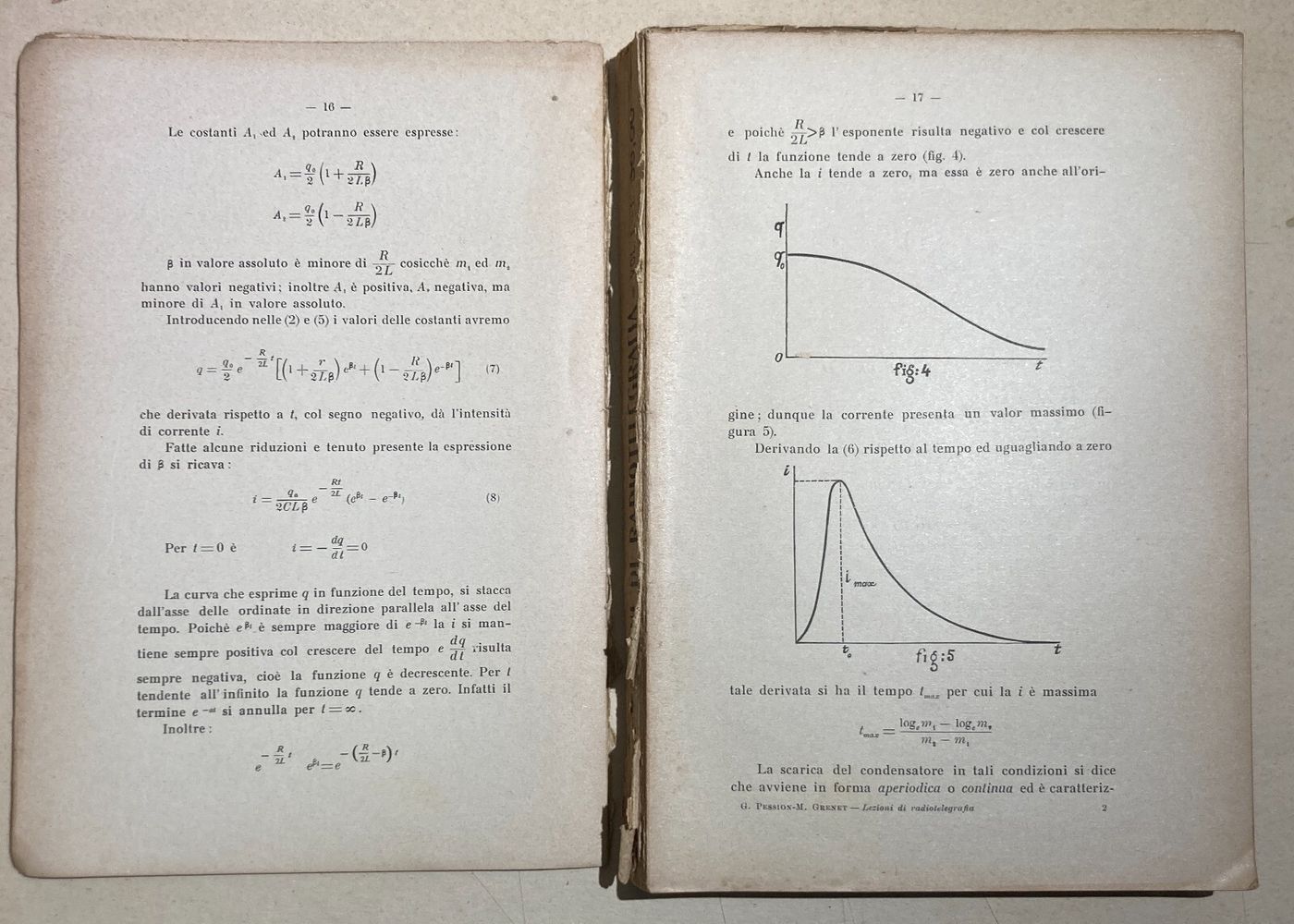 Giuseppe Pession. Lezioni Di Radiotelegrafia (Vol. 1). Napoli, 1923