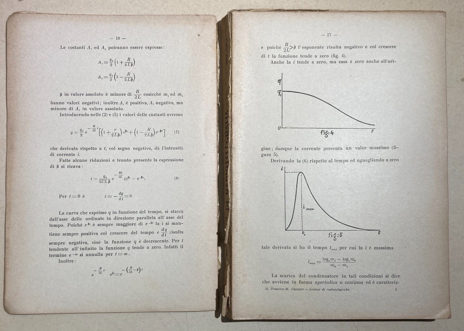 Giuseppe Pession. Lezioni Di Radiotelegrafia (Vol. 1). Napoli, 1923