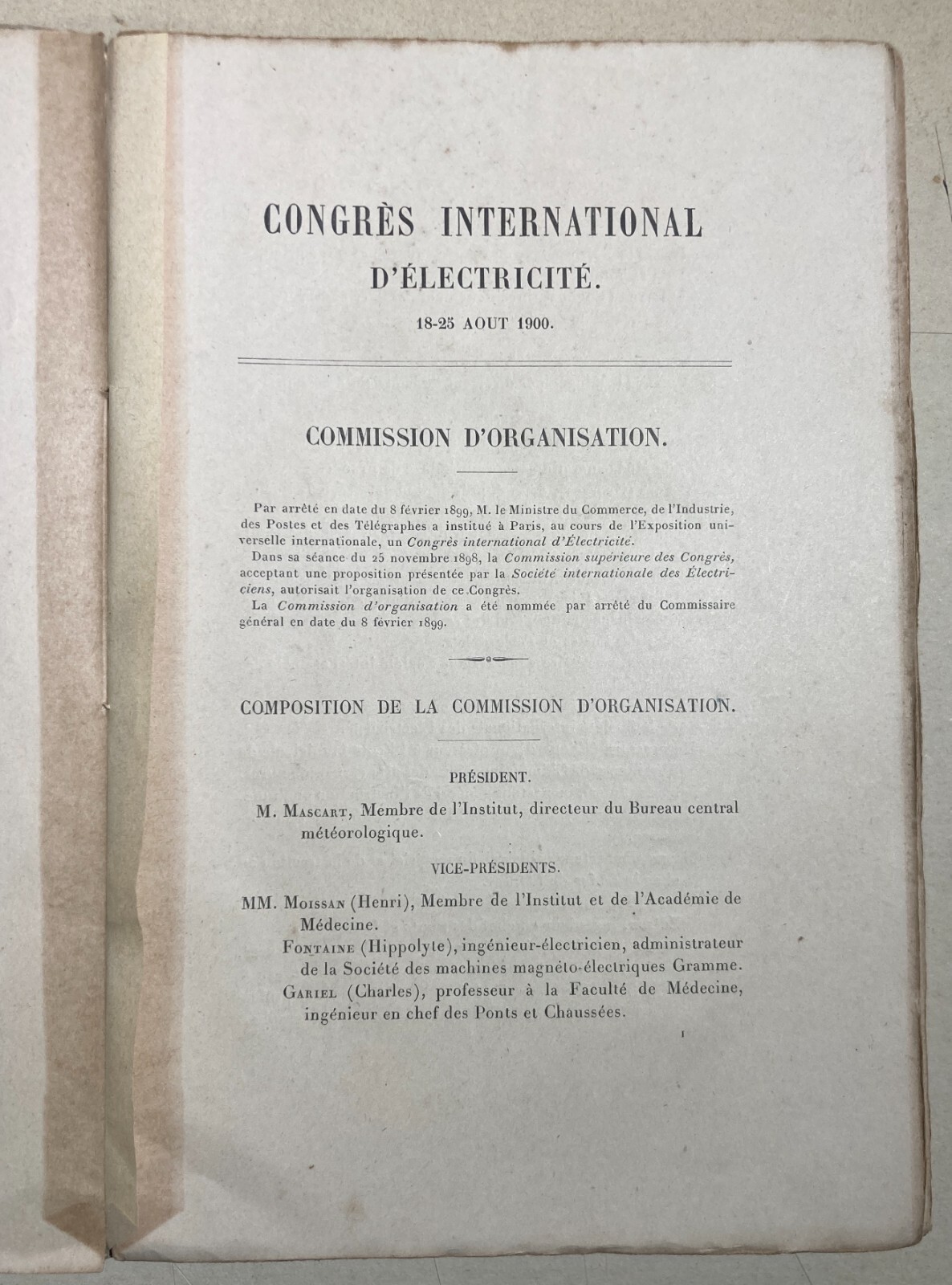 Fisica, Elettrotecnica, Elettricità, Lampade: Congresso Di Parigi, 1900   Hospitalier