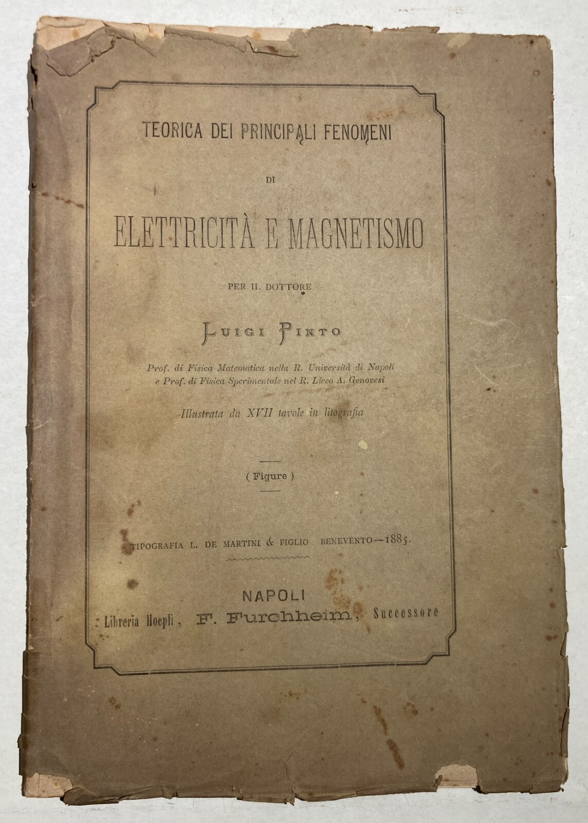 Napoli, Benevento, Elettricità E Magnetismo: Tavole Illustrative, Pinto, 1885