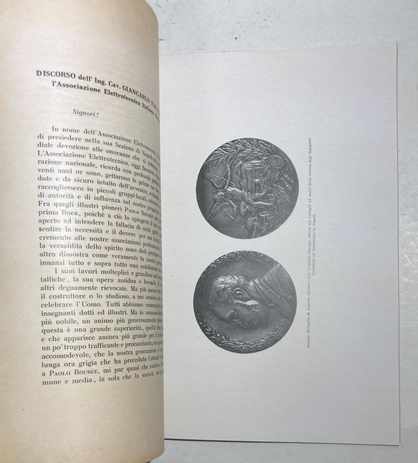 Elettricità, Elettrotecnica, Napoli: Onoranze Al Prof. Paolo Boubée   Antica Edizione   1916