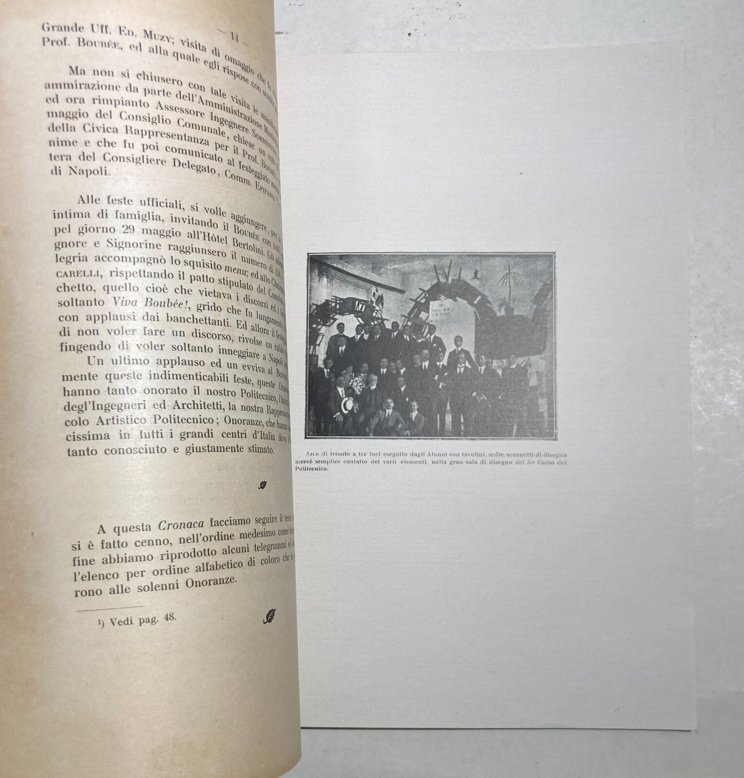 Elettricità, Elettrotecnica, Napoli: Onoranze Al Prof. Paolo Boubée   Antica Edizione   1916