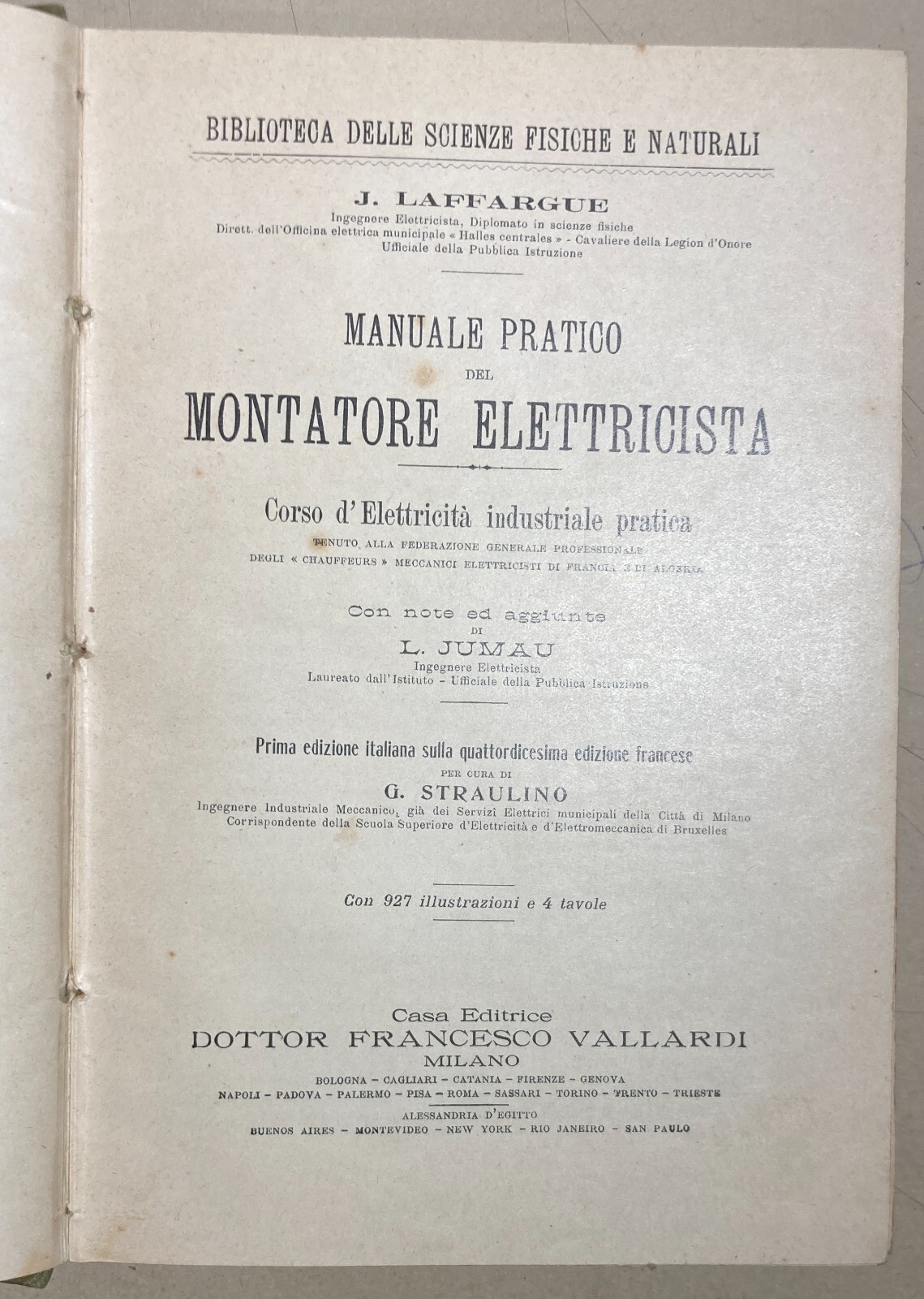 Elettricità, Elettrotecnica, Montatore Elettricista: Antico Manuale   Laffargue   1916