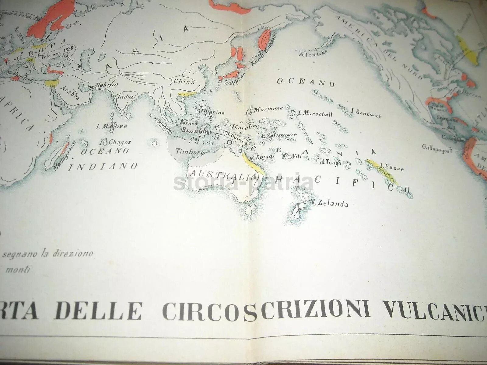 Antica Cartografia Geologica: Aree Vulcaniche, Vulcani E Terremoti (Lisbona, Timboro)