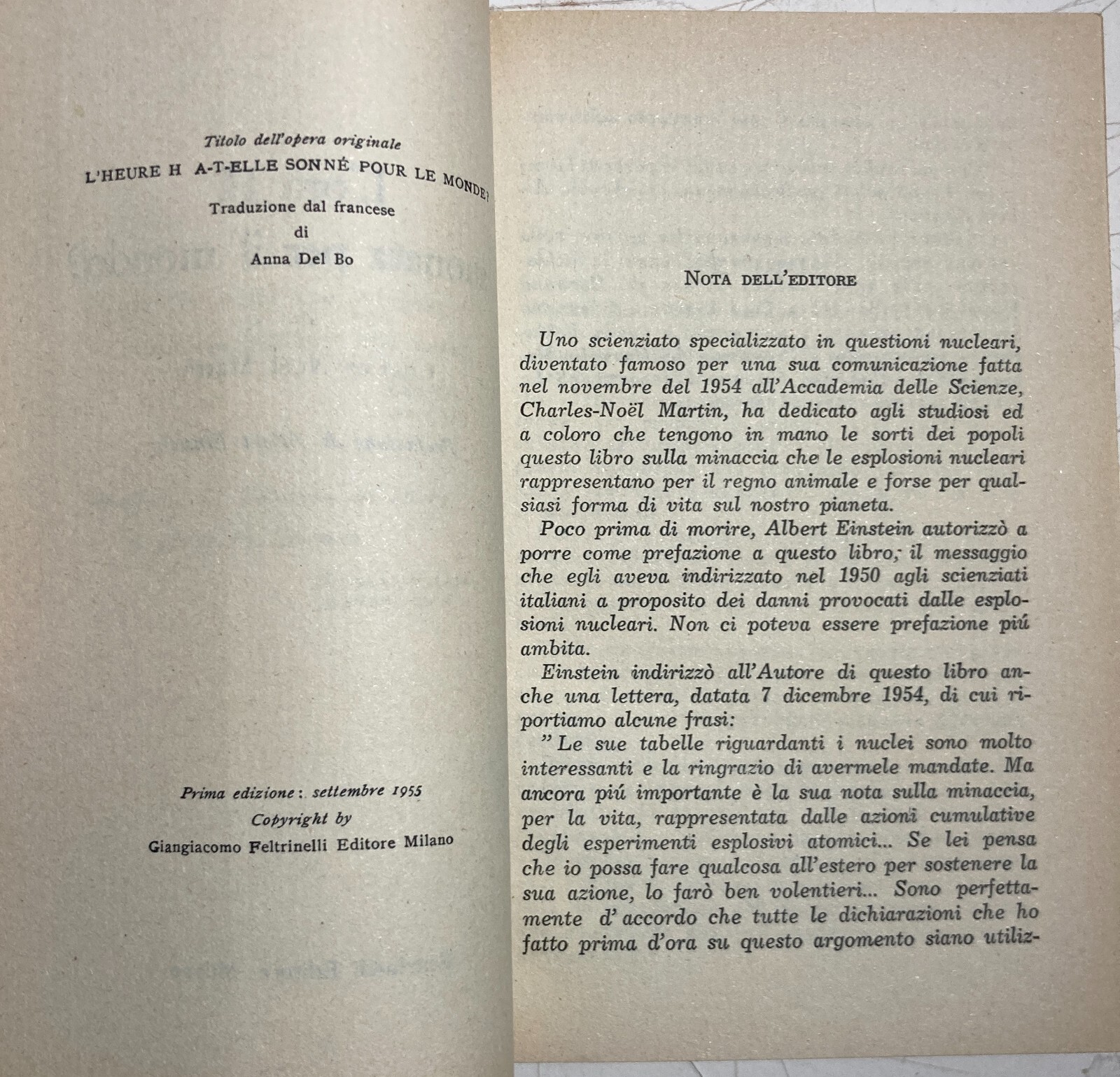 Scienze: Fisica Nucleare, Bomba Atomica. Martin, Einstein, 1955