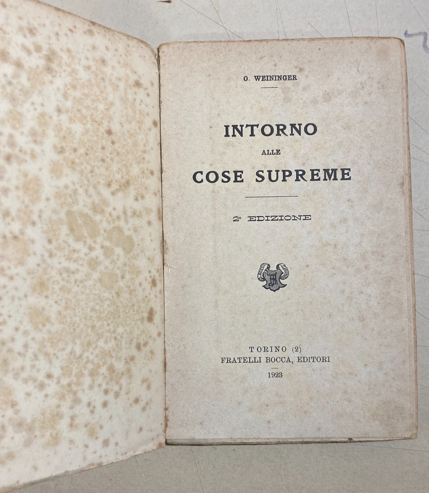 Intorno Alle Cose Supreme   Otto Weininger