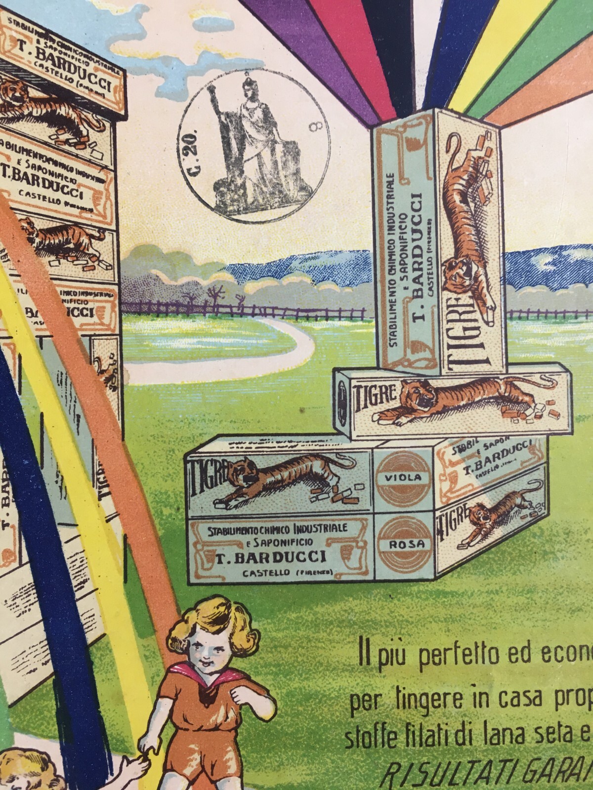 Chimica, Coloranti, Antica Locandina Pubblicitaria, Barducci, Toscana