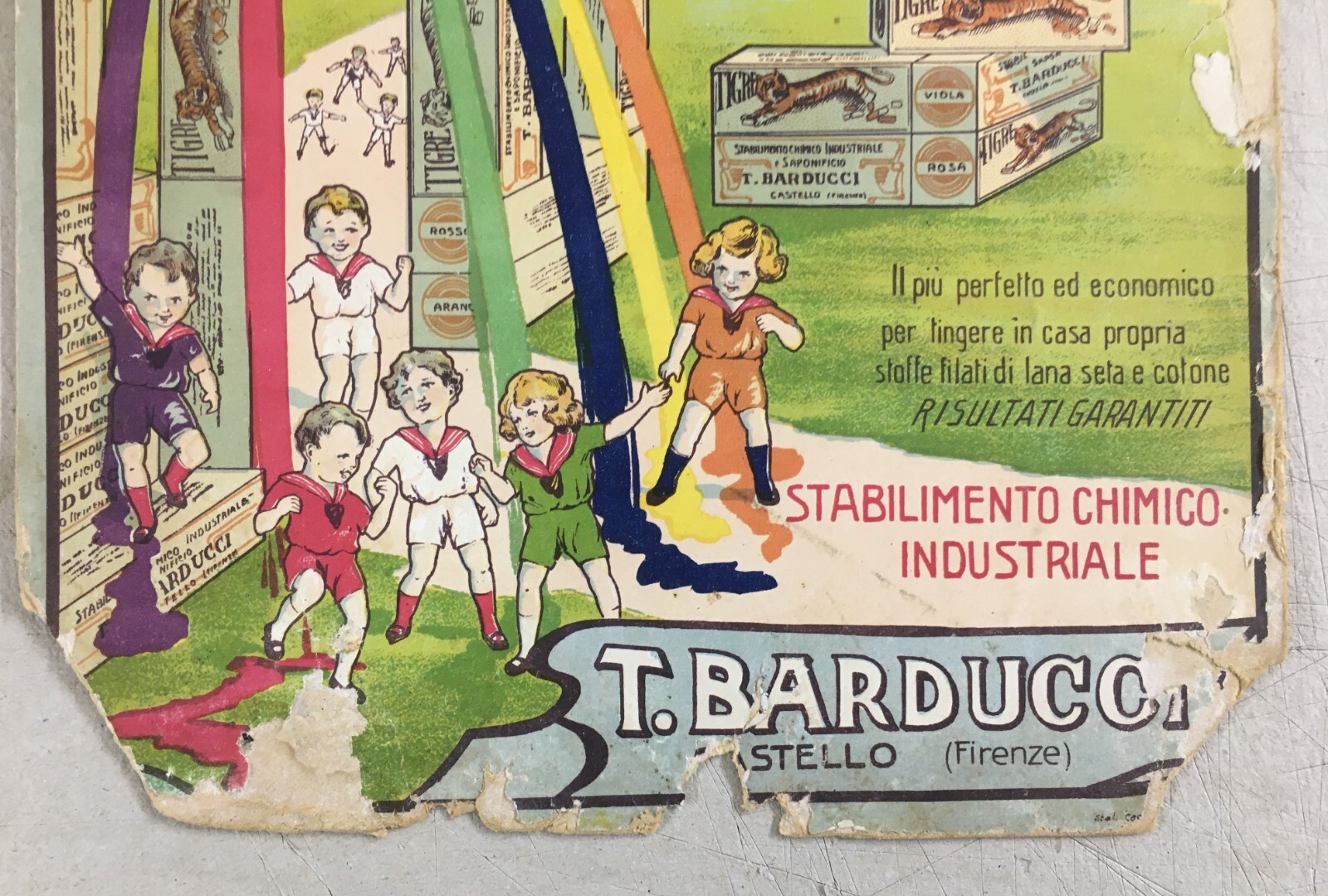 Chimica, Coloranti, Antica Locandina Pubblicitaria, Barducci, Toscana