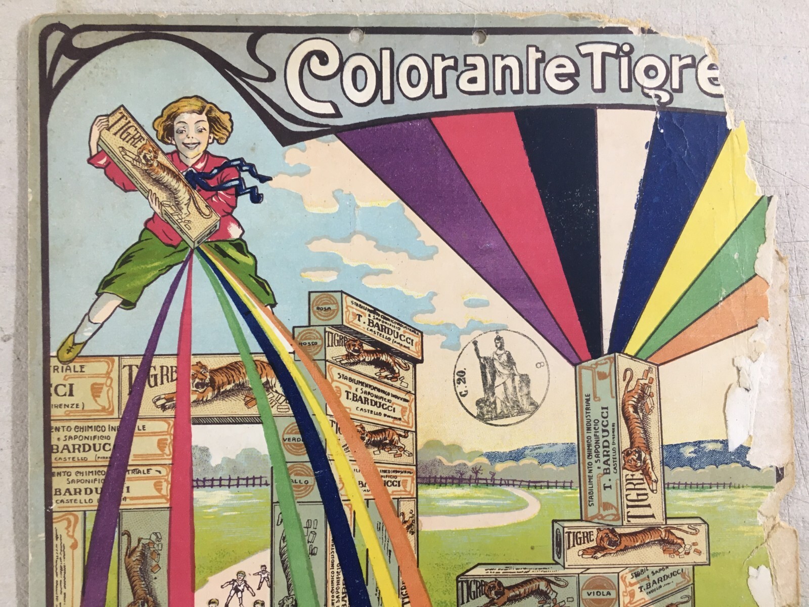 Chimica, Coloranti, Antica Locandina Pubblicitaria, Barducci, Toscana