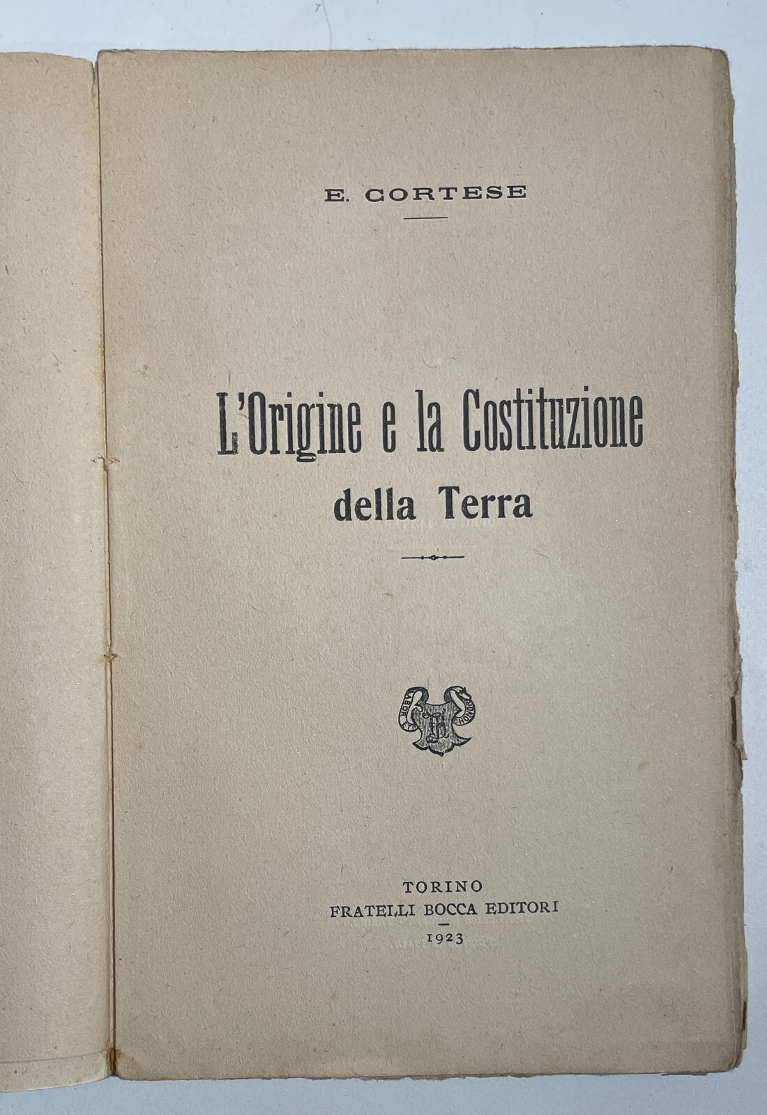 L'Origine E La Costituzione Della Terra