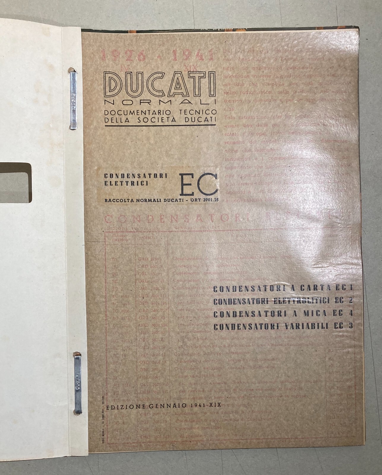 Elettricità, Elettrotecnica, Condensatori Ducati: Catalogo Listino Illustrato, 1941