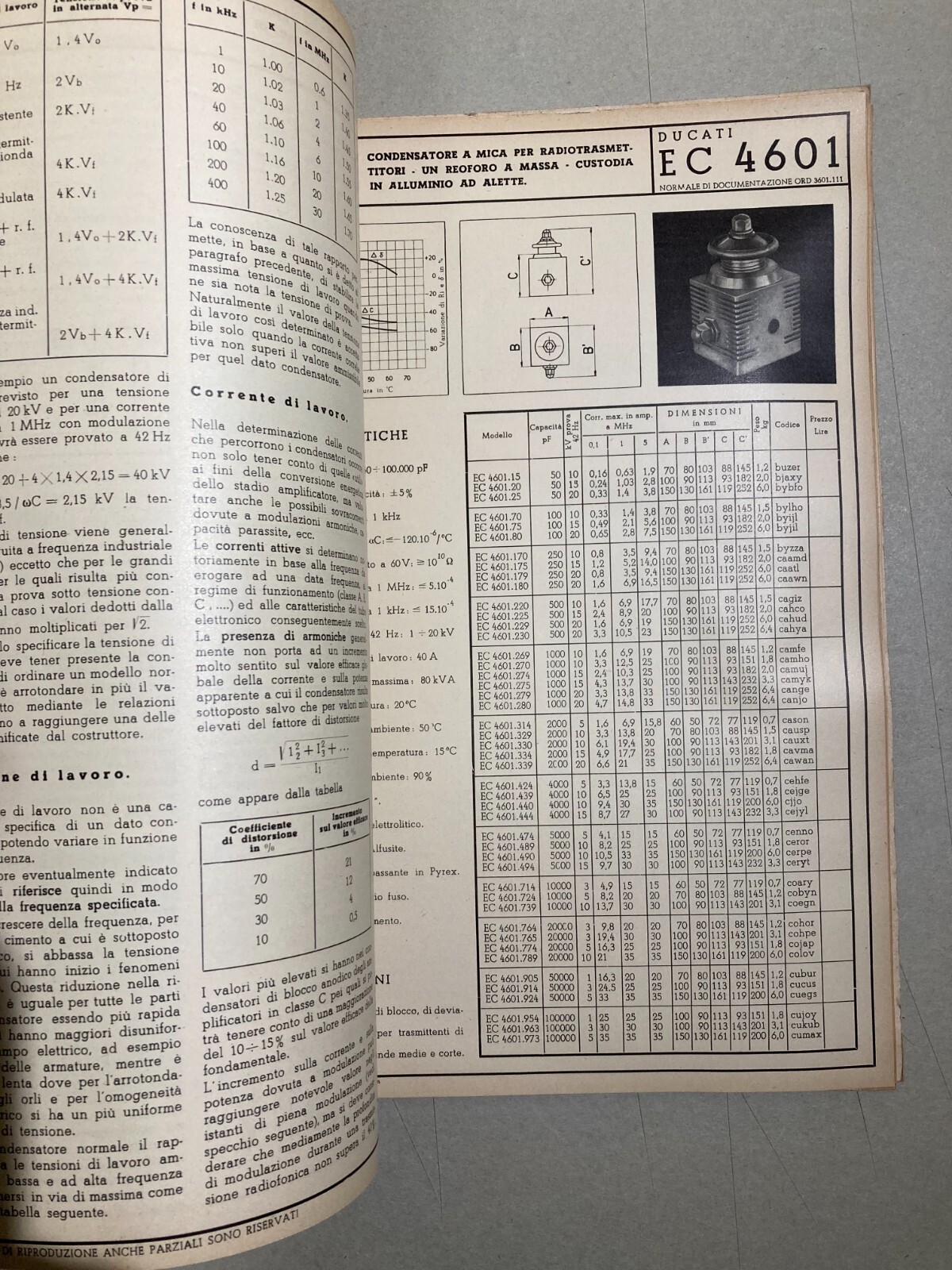 Elettricità, Elettrotecnica, Condensatori Ducati: Catalogo Listino Illustrato, 1941