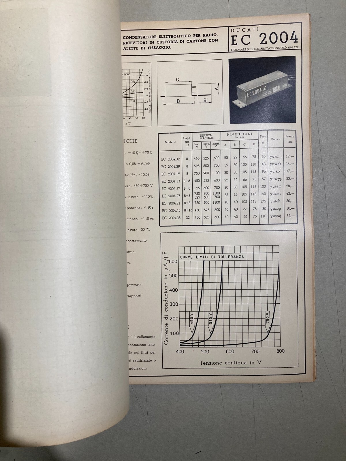 Elettricità, Elettrotecnica, Condensatori Ducati: Catalogo Listino Illustrato, 1941