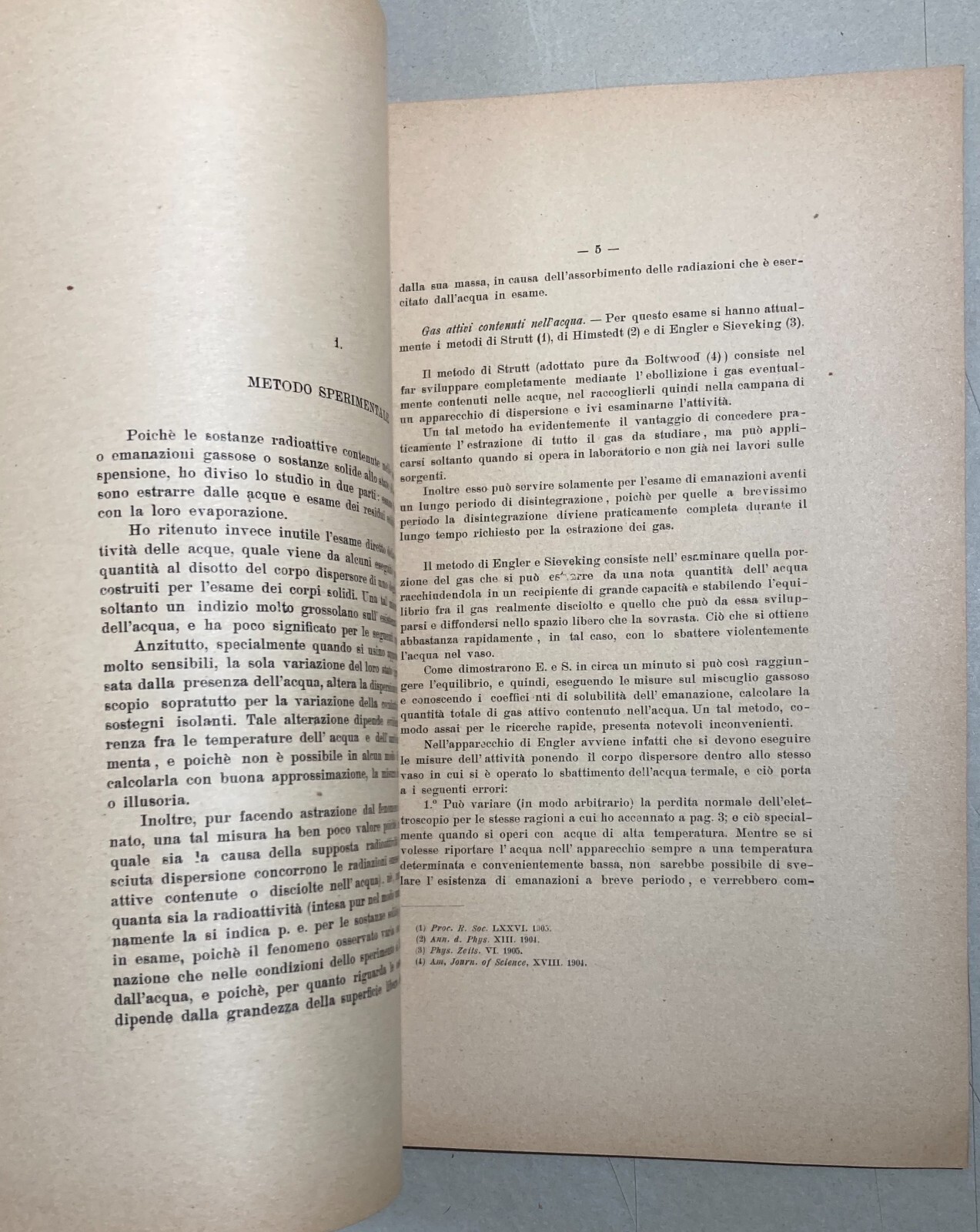 1910 Studio Radioattività Acque Termali Ischia Scarpa Napoli
