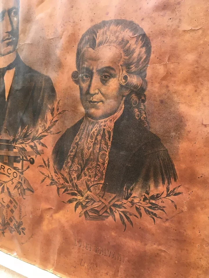 Fisica, Scienziati: Marconi, Volta, Galvani. Araldica, Bologna. Lito Mazzoli, Puccioni
