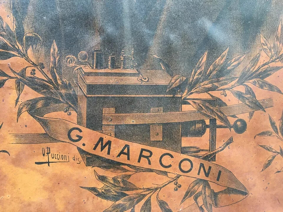 Fisica, Scienziati: Marconi, Volta, Galvani. Araldica, Bologna. Lito Mazzoli, Puccioni