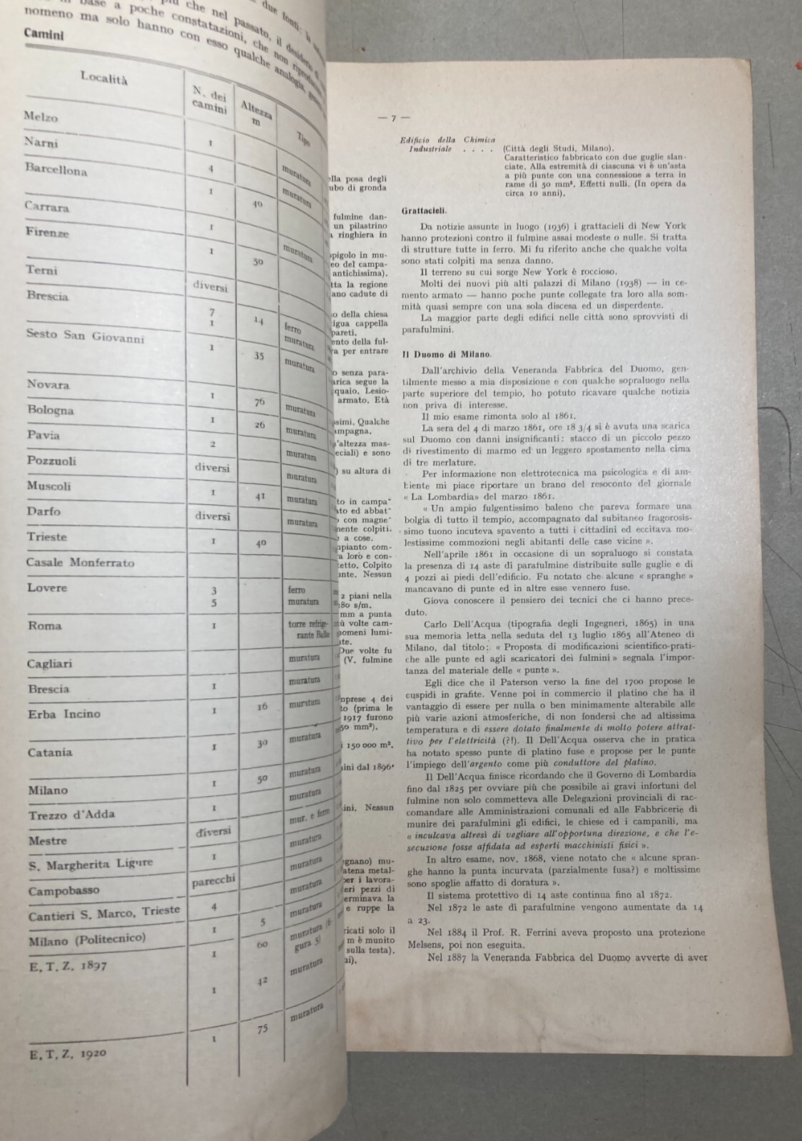 Elettrotecnica   I Fulmini   Politecnico Di Milano   Rebora   Illustrato d'Epoca   1940