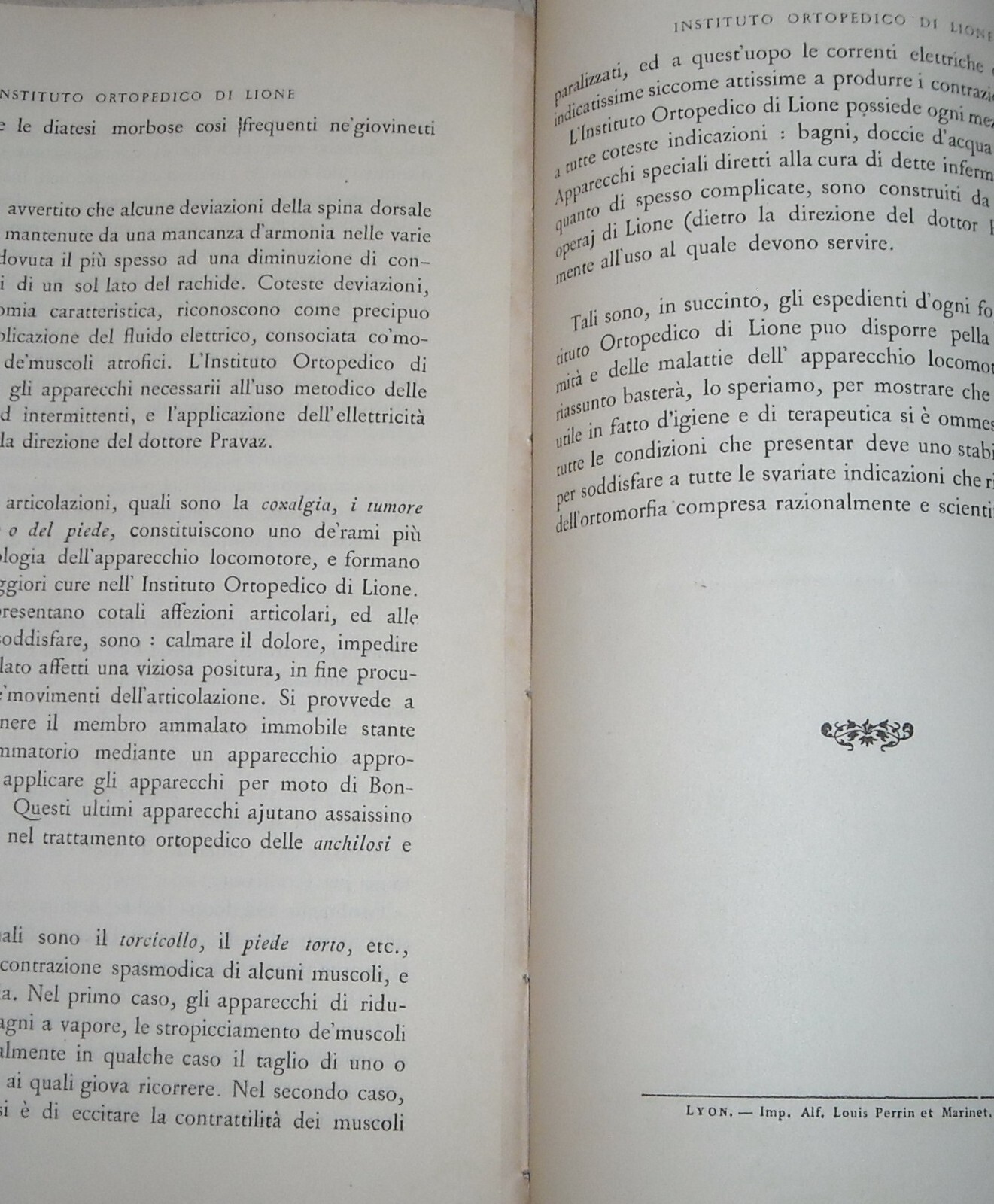 Medicina, Ortopedia, Istituto Ortopedico Lione, Dr. Pravaz, Ginnastica Correttiva