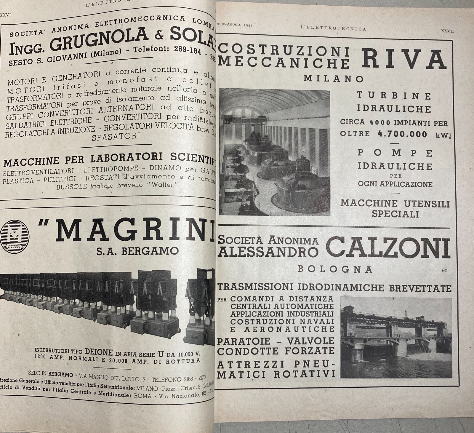 Elettrotecnica, Elettricità E Pubblicità Industriale: L'Elettrotecnica, 1945
