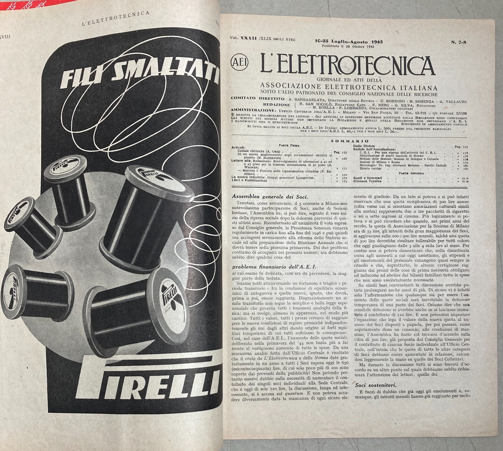 Elettrotecnica, Elettricità E Pubblicità Industriale: L'Elettrotecnica, 1945