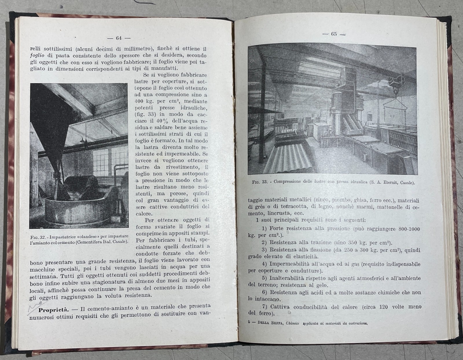 Chimica Applicata Ai Materiali Da Costruzione, Giuseppe Della Beffa, 1954