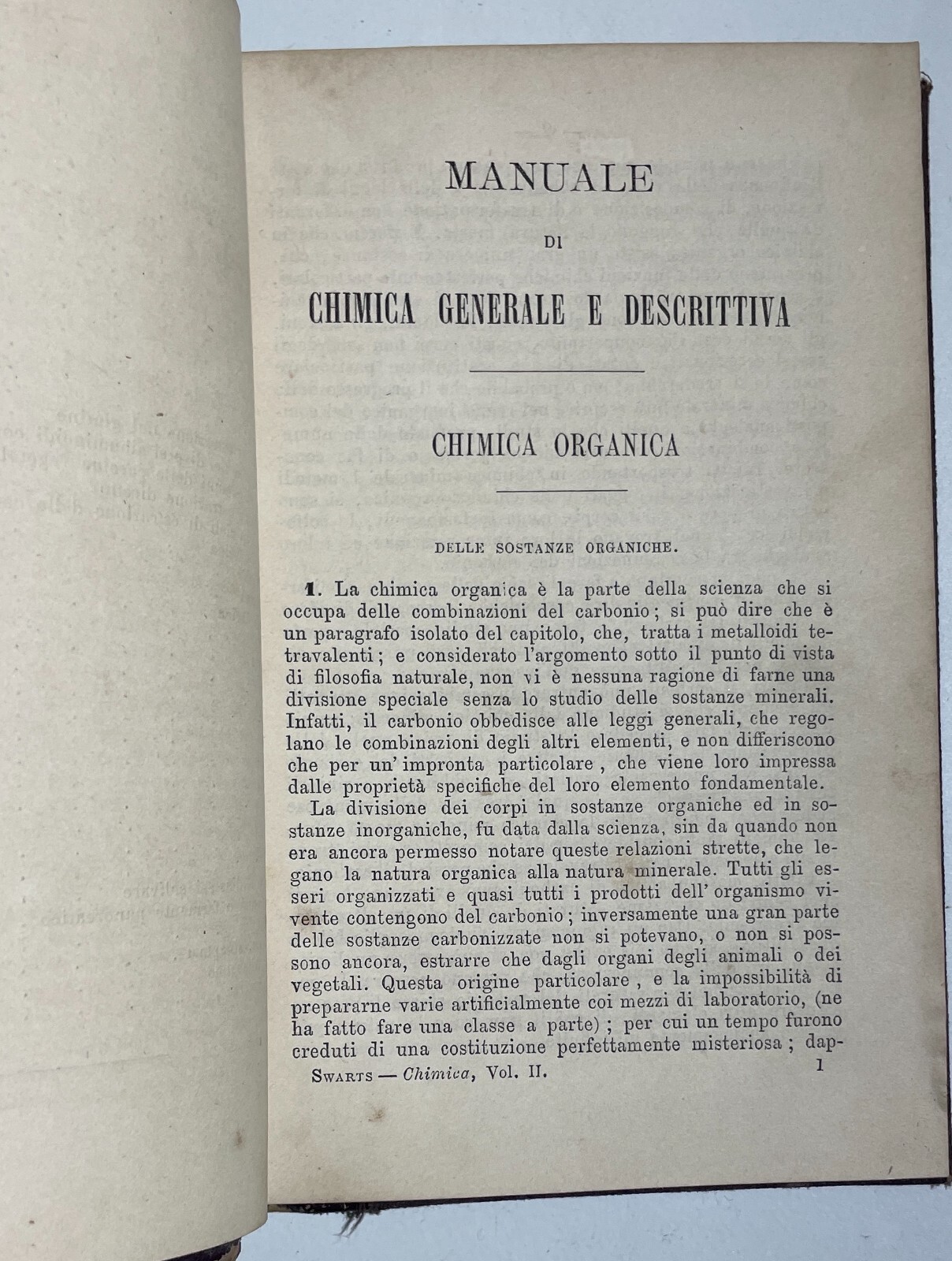 Chimica   Antico Manuale   Swarts   Mingioli   1880   Due Volumi   Con Figure Nel Testo