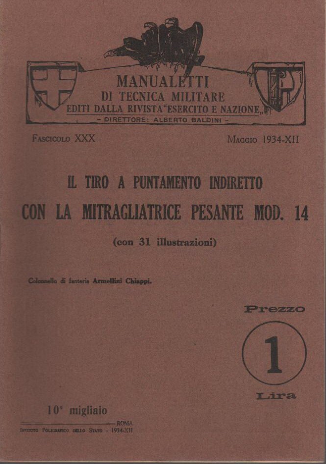 Esercito, Tecnica Balistica E Tiro A Puntamento   Armellini Chiappi, 1934