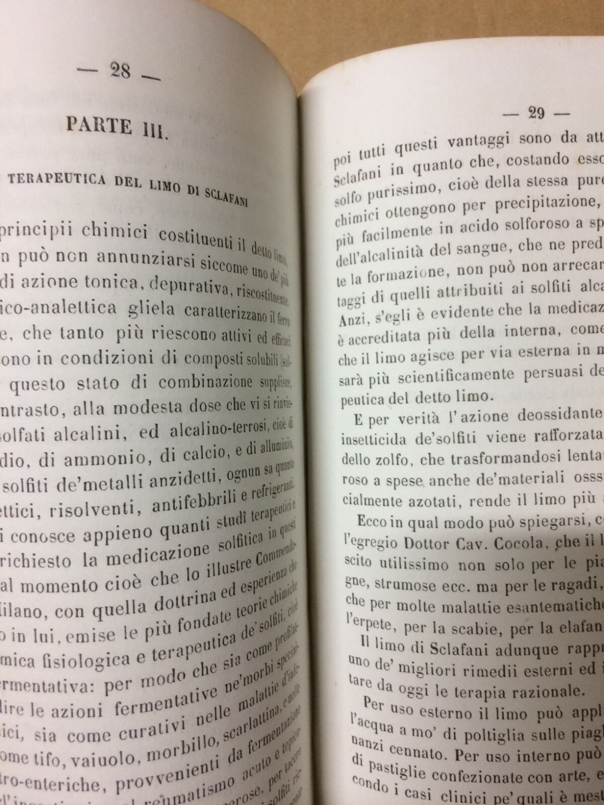 Sicilia, Sclafani: Analisi Qualitativa E Quantitativa Del Limo Delle Acque Termominerali. Silvestro Zinno, 1872