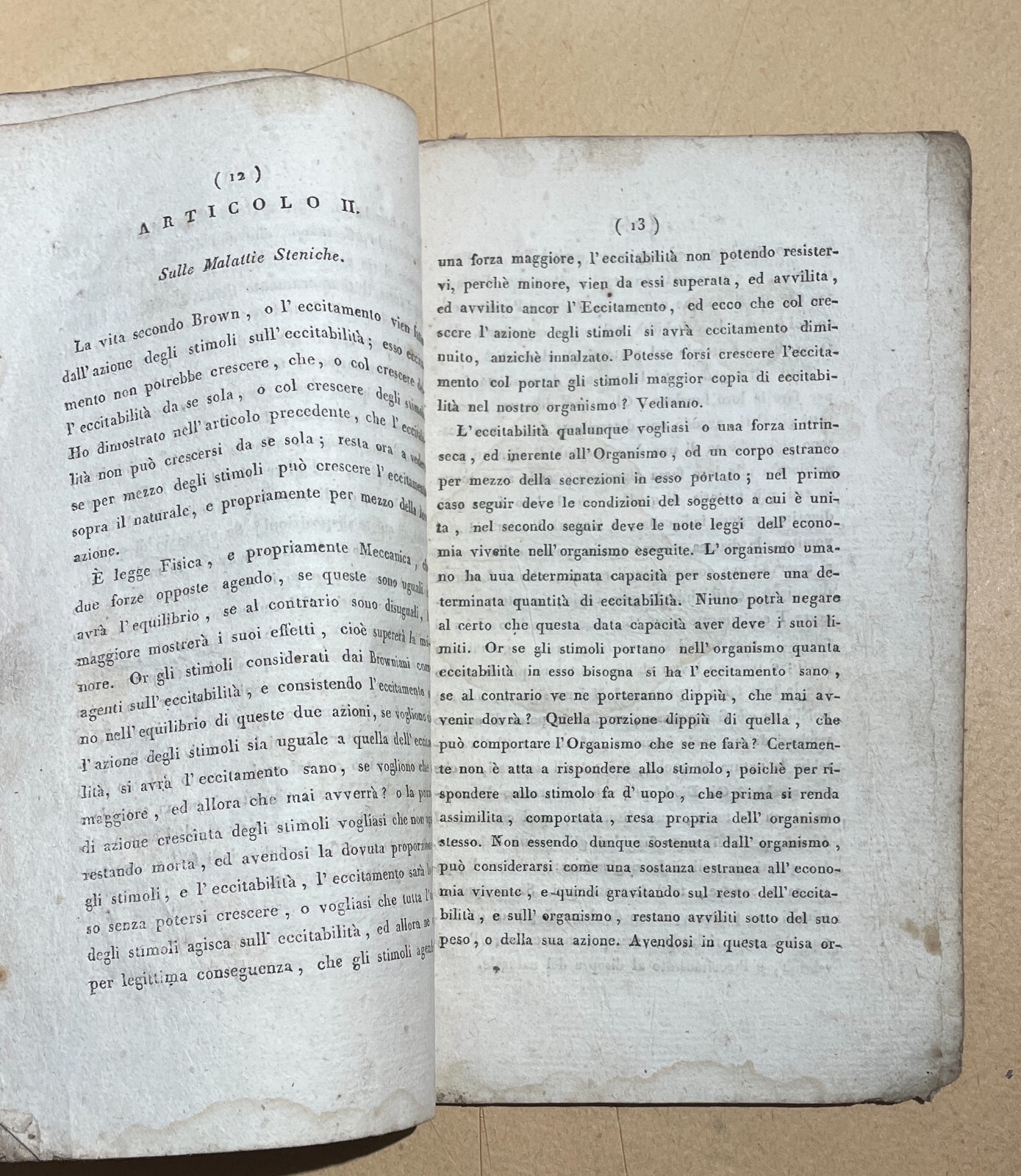 Medicina: Malattie Steniche, Diatesi, Roselli. Antica Edizione Napoletana, 1823