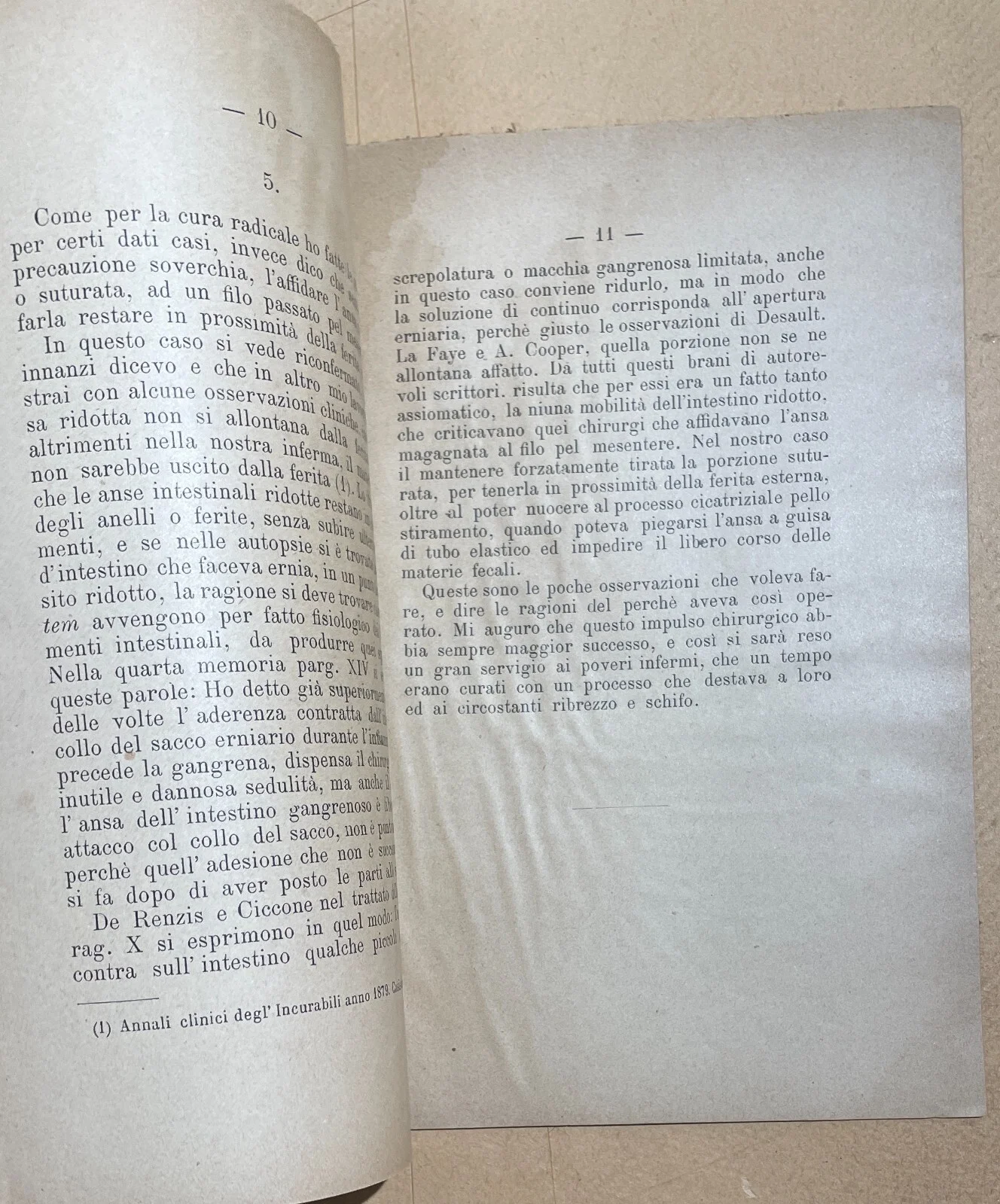 Medicine, Surgery, Resection of the Intestine. Naples, Buonomo, 1888
