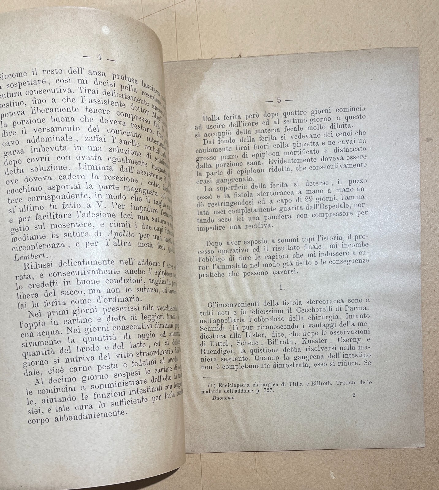 Medicina, Chirurgia, Resezione Dell'Intestino. Napoli, Buonomo, 1888