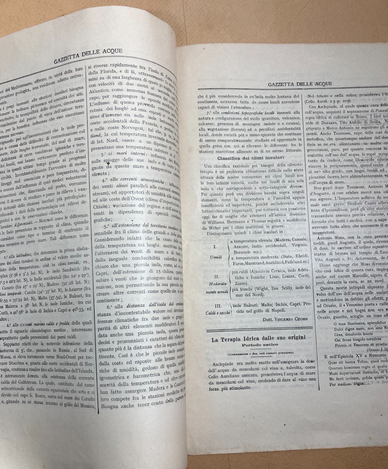 Napoli: Medicina, Igiene Sanitaria, Gazzetta Delle Acque, Idrologia E Climatologia, 1908