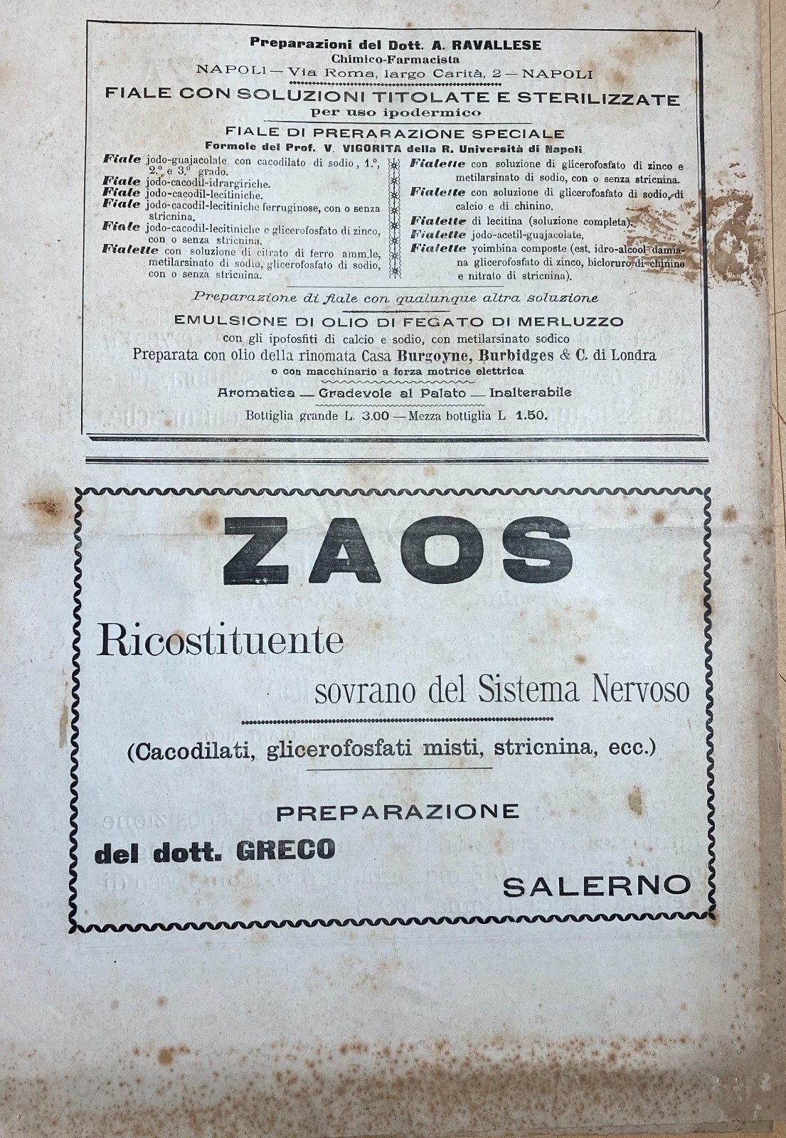 Napoli: Medicina, Igiene Sanitaria, Gazzetta Delle Acque, Idrologia E Climatologia, 1908