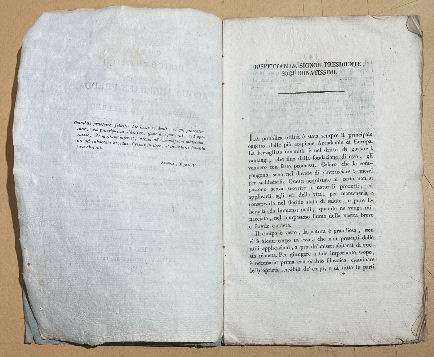 Medicina, Chimica E Acque Minerali Di Salerno, Anselmo Macrì, 1827