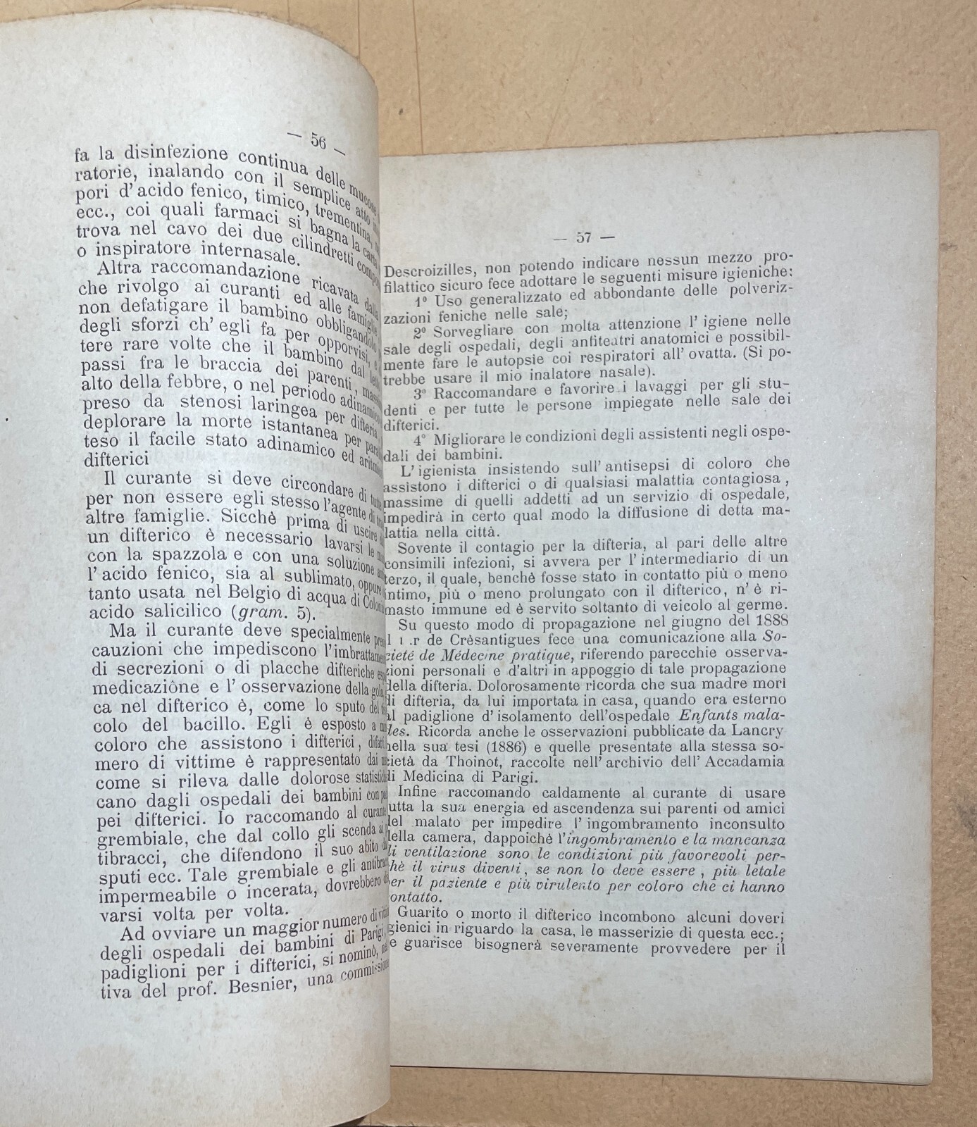 Napoli, Medicina, Igiene, Difteria, Otorinolaringoiatria: Vincenzo Cozzolino, Antica Edizione