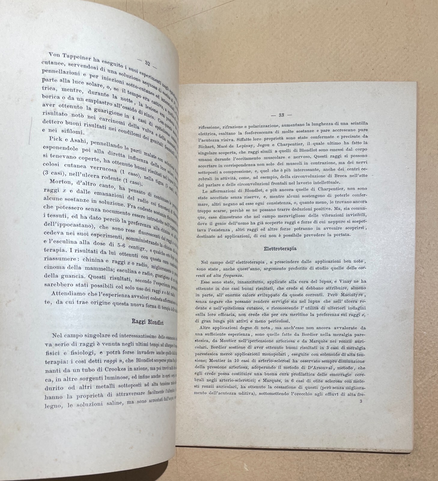 Napoli: Medicina, Progressi Della Terapia   Rubino   Radiazioni   Edizione Originale   1905