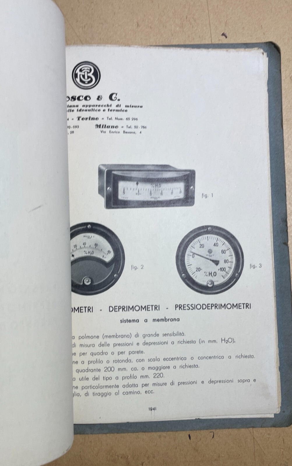 Tecnica Idraulica: Contatori Bosco, Sicilia, Palermo, Sartorio. Catalogo d'Epoca