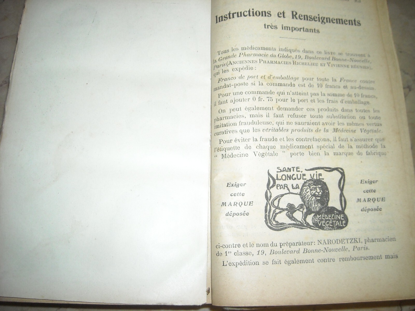 Medicina Vegetale, Farmacia, Terapie E Botanica: Livre De Santé Et d'Hygiène Di A. Narodetzki