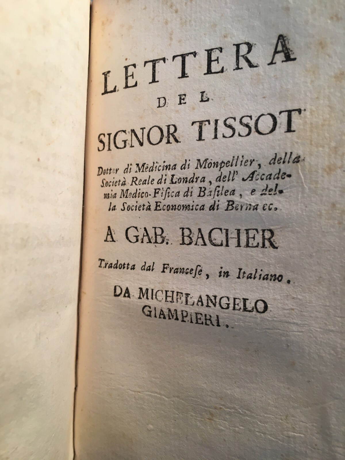 Tissot: Del Morbo Negro   Razze Umane Ed Epidemiologia (Napoli, 1778)