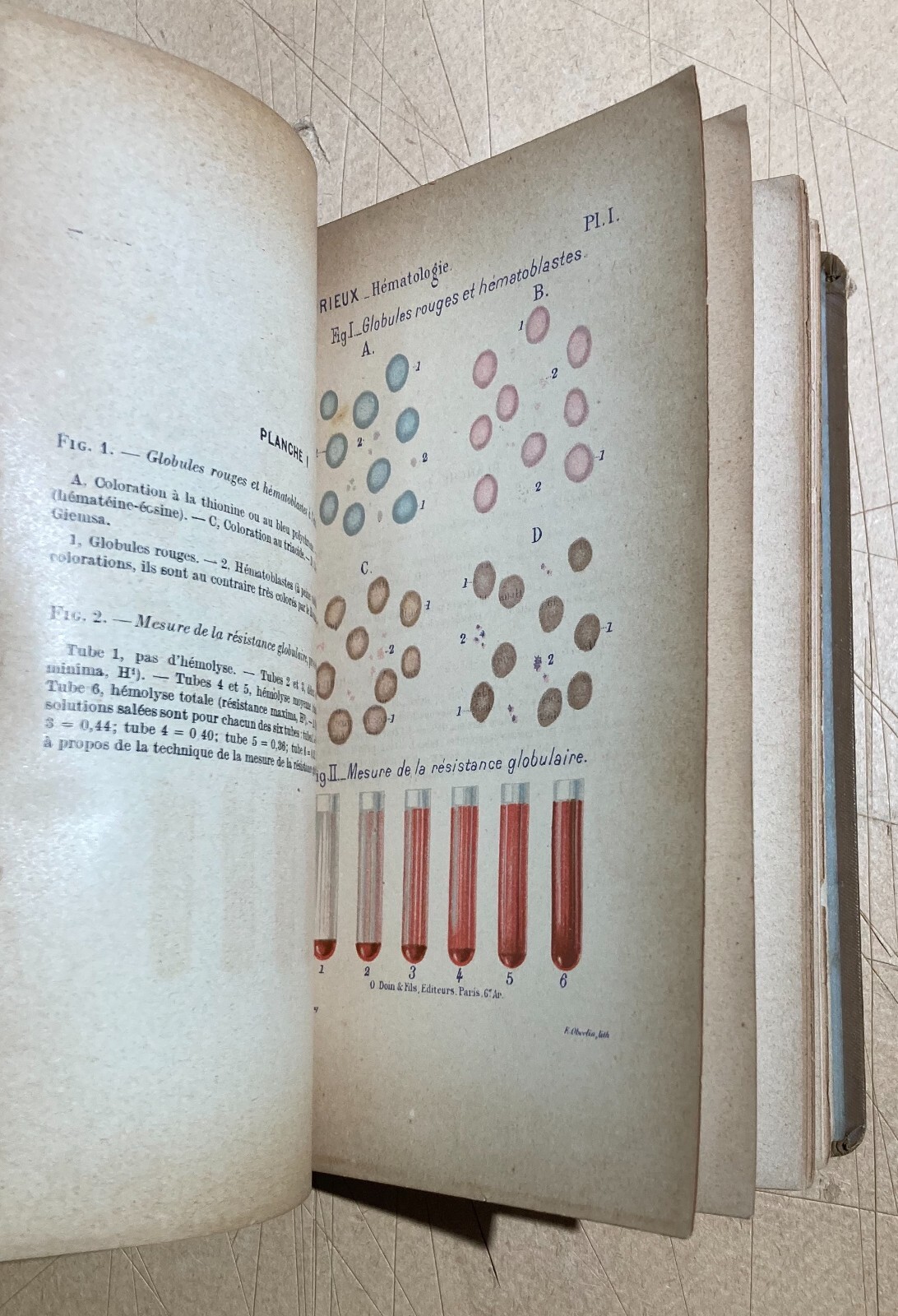 Medicina, Ematologia, Citologia, Chimica. Antica Edizione Francese. Rieux. Illustrata.