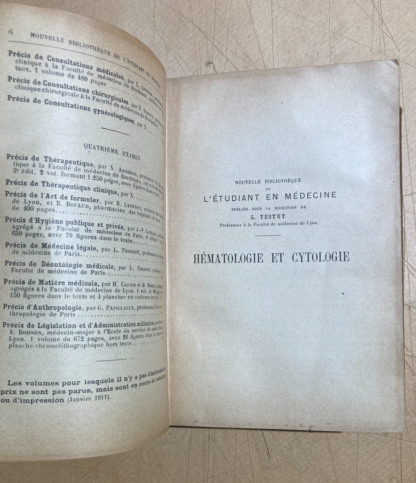 Medicina, Ematologia, Citologia, Chimica. Antica Edizione Francese. Rieux. Illustrata.