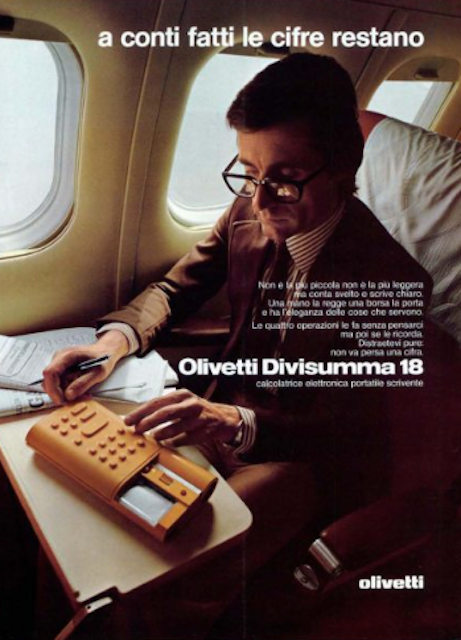 Divisumma 18. Calcolatrice d'Epoca Olivetti, Design Mario Bellini