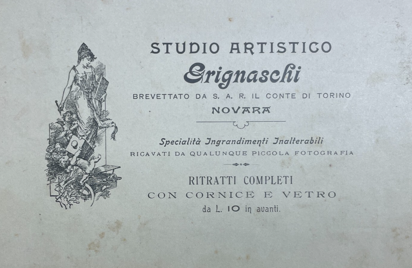 Piemonte, Novara: Antica Fotografia d'Infanzia, Asilo, Collegio Fotografo Grignaschi