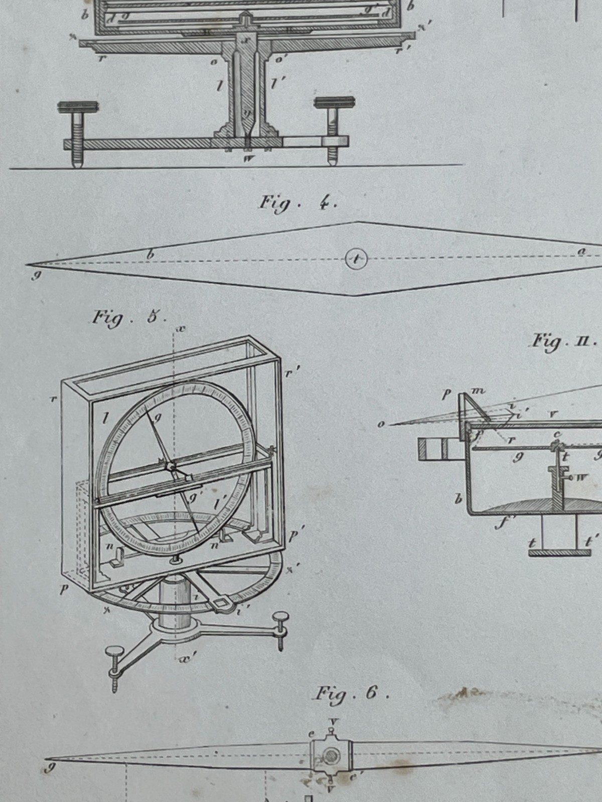 Fisica, Tecnica, Antica Strumentazione Scientifica, Bussola, Stampa Dell'Ottocento