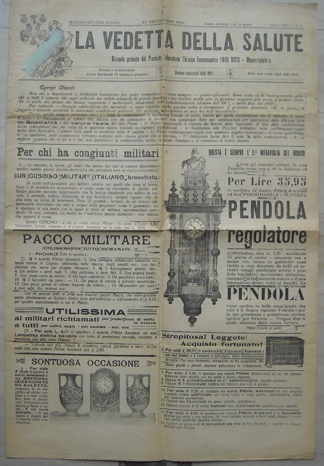 Marche, Pesaro, Macerata Feltria, Farmacia Ricci, Militaria, Orologi, Ciclismo, Calesse